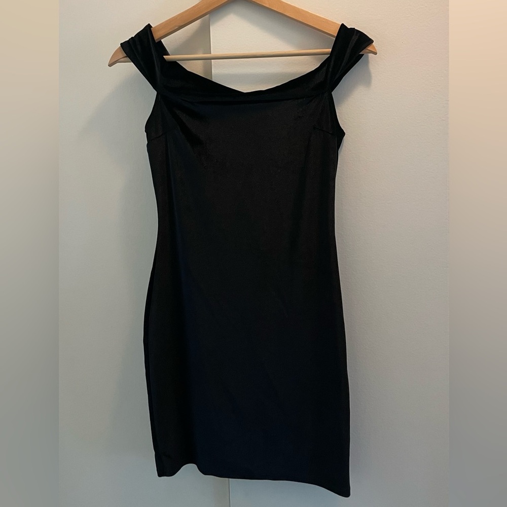 Urban Outfitters Black velvet off shoulder Dress